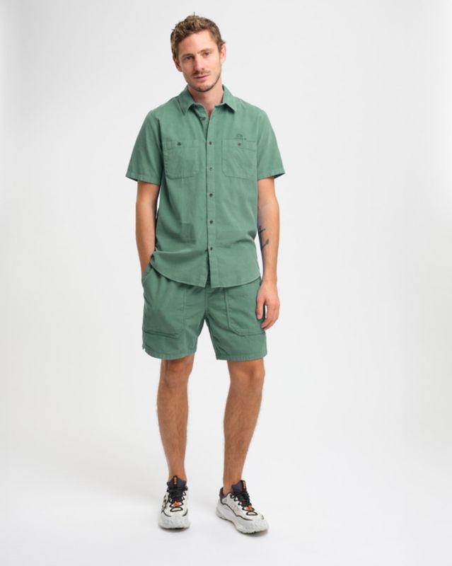 ELEVENATE M ESTATE CORD SHIRT SEA GREEN 